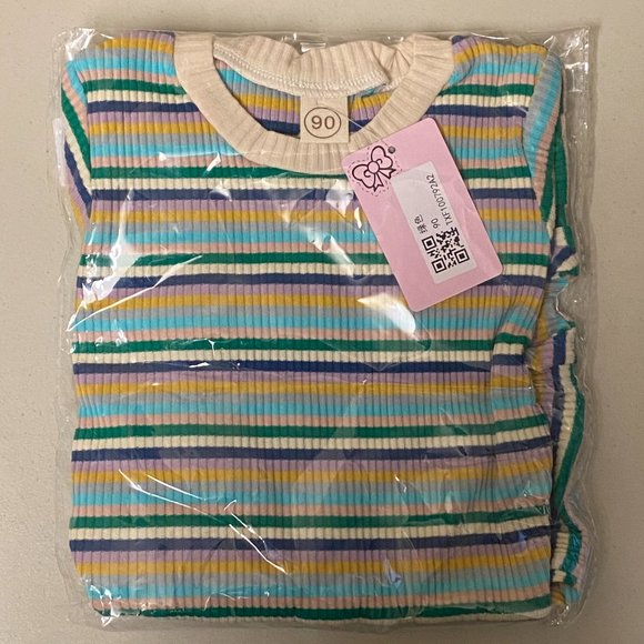 Baby Girl Stripes Spring Outfit Top Shirt & Pants - Picture 7 of 7